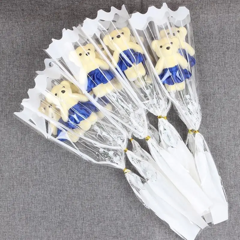 

Мыльный цветок с одним медведем, имитация медведя, искусственный цветок с одной веткой для учителей, подарок на день Святого Валентина, рекламные игрушки