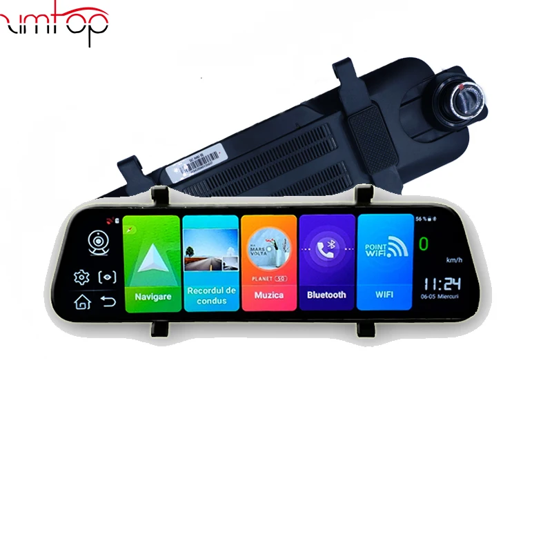 

Zimtop 4G Android 8.1 Stream Media dash cam ADAS Front and Rear Dual Lens GPS Navigation Car Mirror Camera Wifi Video Recorder