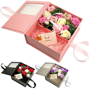 

Valentine's Day Rose Bath Body Flower Floral Soap rose Scented Rose Box Flower Wedding Valentine'S Day Gift Holding flowers