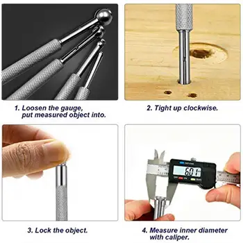 

Adjustable Gauge Telescoping Gauges Nickel-plated Ball Type Bore Gauge Gauge Head Telescopic Small Diameter Hole Ball Inner D3K9