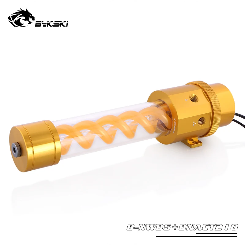 Bykski B-NWD5+ DNACT, насосы серии Bykski D5 с резервуаром для вирусов T, 140/210 мм, максимальный поток 1100л/ч, Максимальный подъем 3,8 м - Цвет лезвия: All Gold