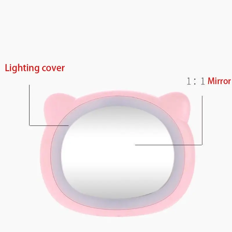 Портативный usb-мини светодиодный макияж зеркало косметический милый медведь ручной заряжаемый Темный свет путешествия