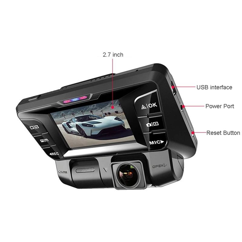 Автомобильный видеорегистратор V28 HD с двумя объективами Panorama Pixel 12 миллионов
