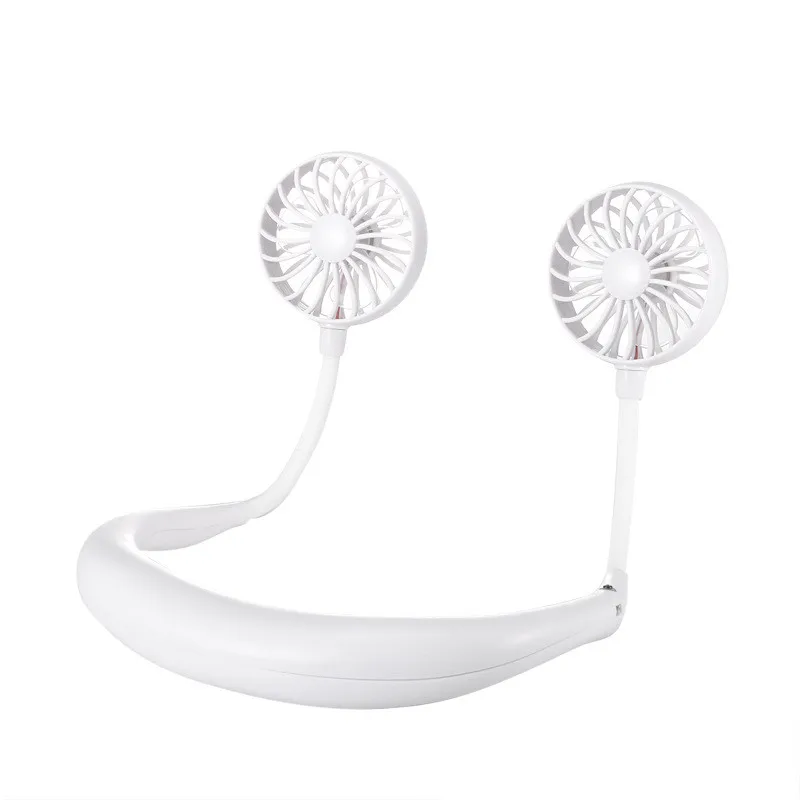 Neck-White Hands-Free подвесной USB Перезаряжаемый шейный вентилятор мини Кондиционер летний портативный уличный спортивный кулер поддержка дропшиппинг - Цвет: Neck-White