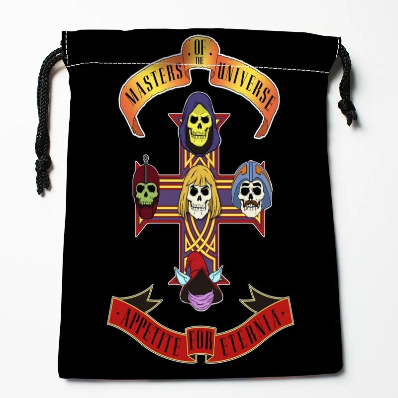 18 Новое поступление, сумки на шнурках с принтом «guns N' Roses», размеры 18X22 см, Мягкая атласная ткань, возможность хранения, сумка для хранения одежды, сумки для обуви - Цвет: 18
