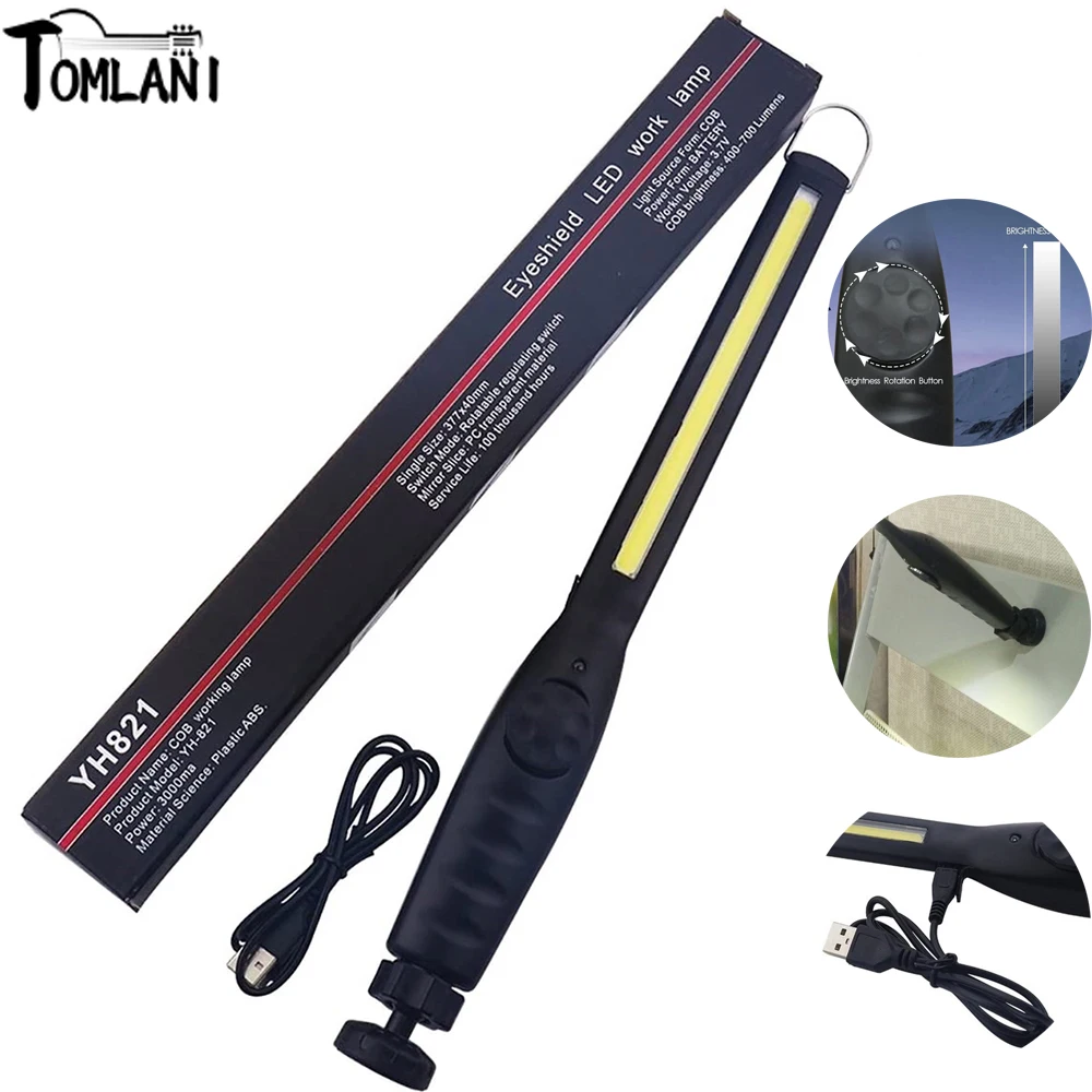 6000LM LED Work Light High Power Torch 1*COB Light Strip Magnetic Portable Flashlight Rechargeable Latern For Reparing Camping|LED Flashlights| - AliExpress