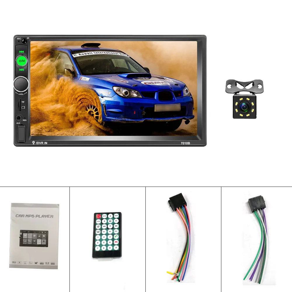 With 8IR camera Camecho 2 Din автомагнитола " HD Авторадио 2 Din сенсорный экран Авто Аудио Стерео Bluetooth USB AUX TF FM резервная камера - Цвет: With 8IR camera