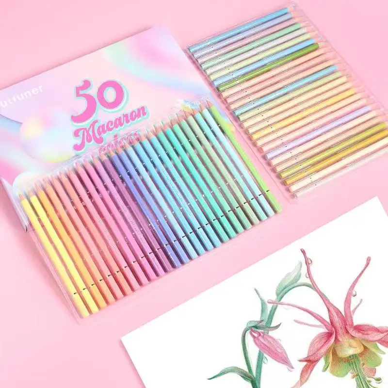 Andstal Macaron 50 цветов s Brutfuner цветные карандаши масляные пастельные нетоксичные