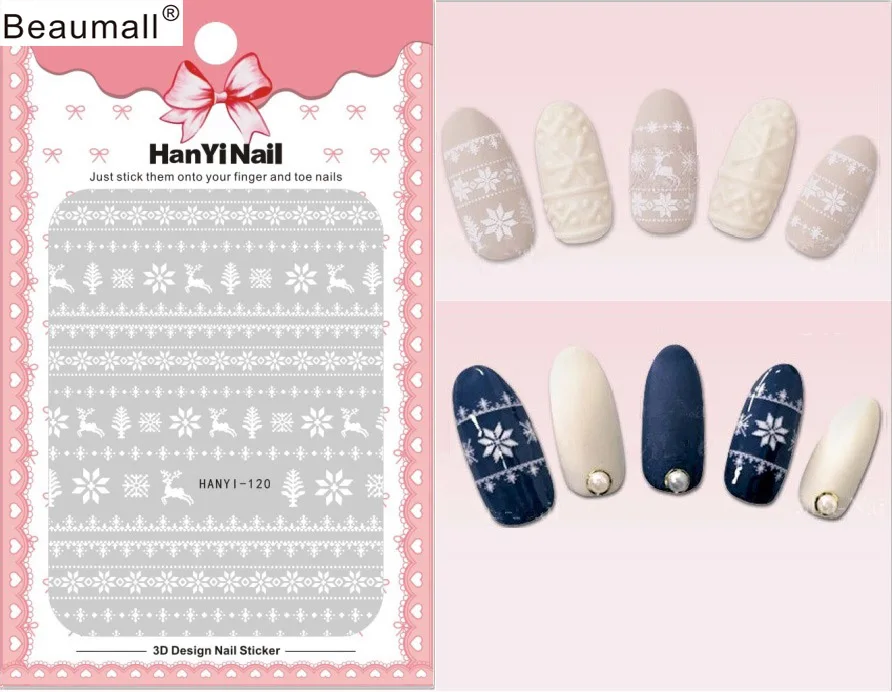 

Christmas Patterns! Nails Art Manicure Back Glue Decal Decorations Design Nail Sticker For Nails Tips Beauty