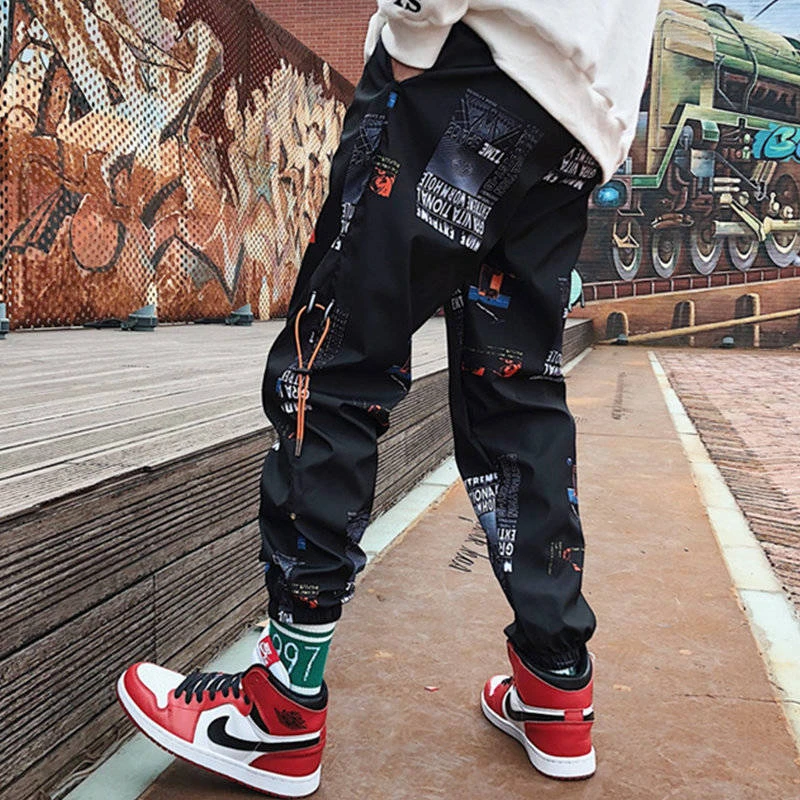 Pantalones holgados de Hip Hop para ropa de calle con estampado, a la moda, hasta el tobillo|Pantalones informales| - AliExpress