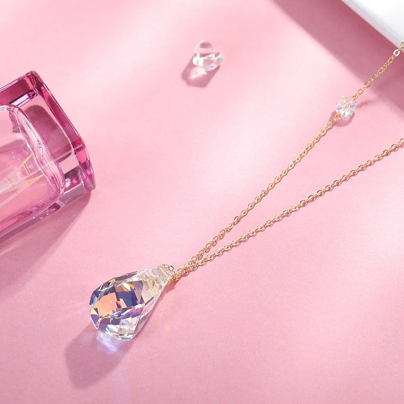 Helix кулон ожерелье Красочный бусины кристаллы от Swarovski для женщин Свадебные DIY ювелирные изделия золото серебро цвет цепи воротник