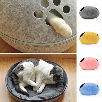 

Hot sell Pet Egg Cat Bed Indoor Kitten House Warm Small for cats Dogs Nest Collapsible Cat Cave Cute Sleeping