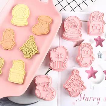 

Christmas Mold Baking Accessories Kitchen Tools Cookie Cutter Cookie Decorating Cookie Stamp Plastic Christmas Cookie Cutter