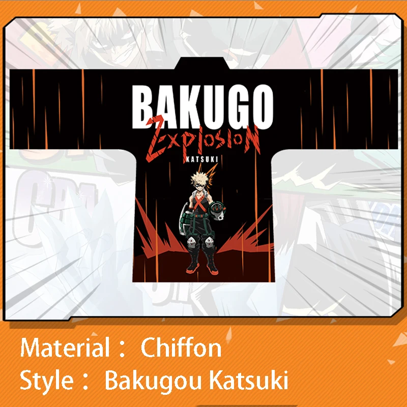 Аниме Comic My Hero Academy Косплей пальто рубашка Bakugou катсуки короткий рукав кимоно повседневное пальто одежда кимоно черные рубашки