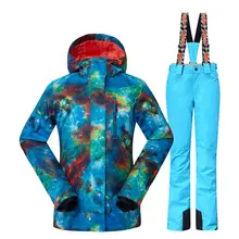 women Gsou Snow Suit Wear winter Outdoor sports Snowboarding clothing sets Waterproof windproof skiing costume jackets and bibs