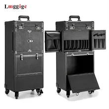 Вместительный багаж для макияжа, Женский чехол для костюма, косметичка художника, чехол для макияжа, коробка для туалетных принадлежностей с алюминиевой рамой