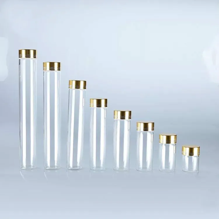 2PCS 15/30/40/50/60/80/100/110ml Glass Bottles Vials Jars with Red/Silver/Blue/Green/Gold Color Screw Cap DIY Wedding Home Decor 3