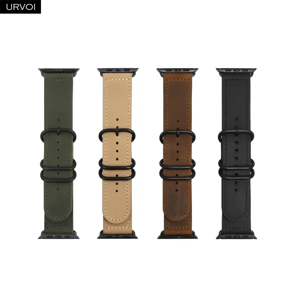 URVOI ремешок для Apple Watch series 6 SE 5 4 3 21 iwatch черная классическая Пряжка ручной работы