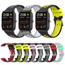 Силиконовый ремешок для Xiaomi Huami Amazfit GTS/GTR 47 мм 42 мм ремешок для Amazfit 3 Bip lite/Pace/Stratos 2 часы браслет ремешок для часов