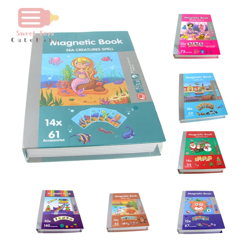 

3D Magnetic Book Kids Puzzles Jigsaw Toy Brain Training Game Learning Spell Puzzle Educational Toys for Children Christmas Gift