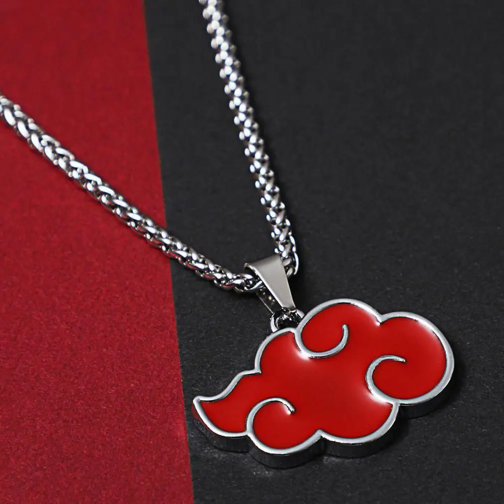Action Akatsuki Emblem Necklace Toys For Children Cos Missing-nin Itachi Uchiha Accessories Metal Red Cloud Pendant Collectibles | Игрушки и