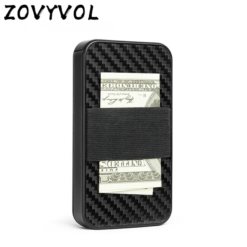 ZOVYVOL, углеродное волокно, Умный кошелек, мульти RFID Блокировка, сумка для денег, безопасный алюминиевый держатель для карт, Cartera Feminina Tarjetero