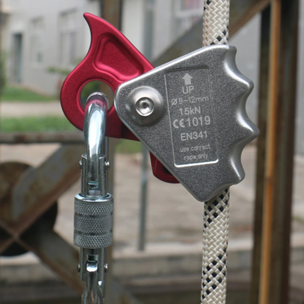 15KN Rock Climbing Ascender Rope Grab Ultralight Fall Protection Belay Device Ropes Riser