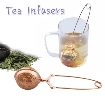 

Elegant Rose Gold Stainless Steel Mesh Filter Strainer Great Ball Shape Tea Infuser TeawareTea Strainer Coffee Herb Spice Filter