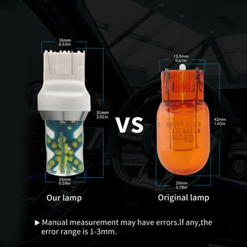 

Tail Car Parking Light Turn signal Lamp 2pcs set White Strobe LED Bulb