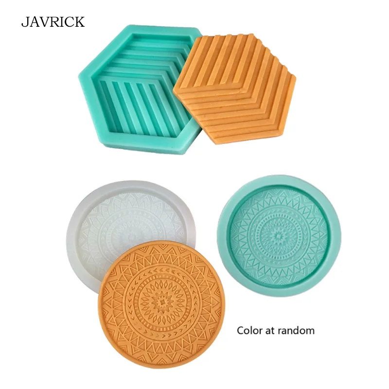 

DIY Round Coaster Silicone Molds for Resin Tea Mat Coaster Molds for Resin Casting Mold Diameter 11cm/9cm Colors Random