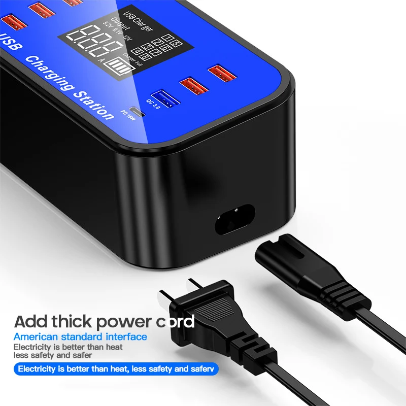 8 Порты и разъёмы USB Зарядное устройство концентратор Quick Charge 3 0 светодиодный