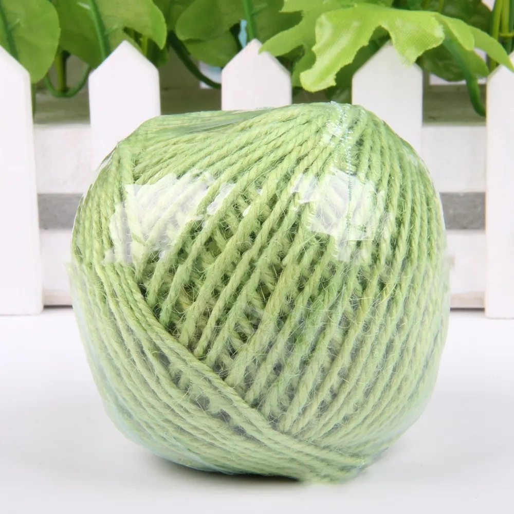 2Rolls/set Colored Jute Twine Hemp Ball Color DIY Manual Accessories Jute Rope 50M Rope Home Supplies 3 Shares 2mm Ball - Цвет: 7 light green