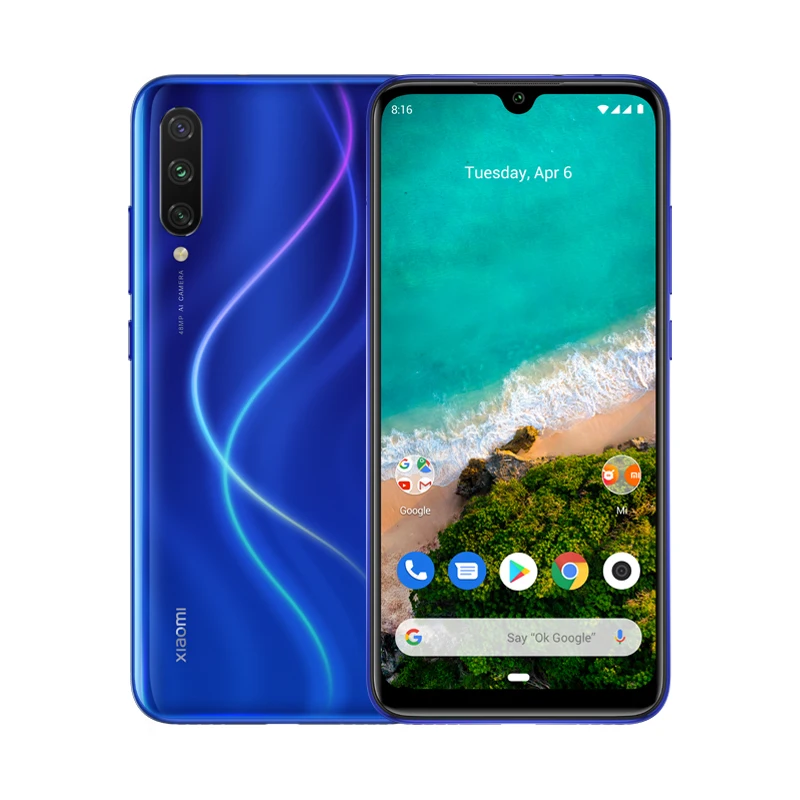 Blue Глобальная версия Xiaomi mi A3 mi A3 4GB 64GB 32MP+ 48MP камера 4030mAh Мобильный телефон Snapdragon 665 Восьмиядерный 6,08" AMOLED - Цвет: Blue