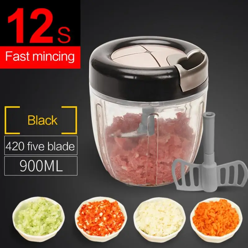 520ml/900ml Manual Food Processor Vegetable Chopper Hand Pull Mincer Blender  Mixer For Garlic Fruits Nuts Onions Peppers Chopper - AliExpress