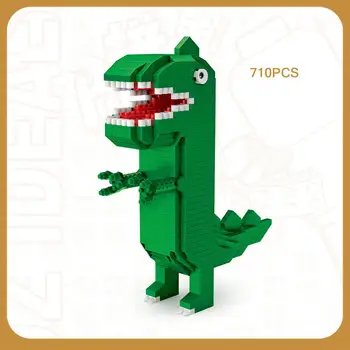 

Classic cartoon figure dinosaur doll micro diamond block piggy George building bricks Tyrannosaurus Rex toys nanoBRICKS for kids