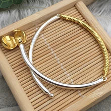 925 пробы, Серебряный классический браслет с тремя звеньями, женские очаровательные ювелирные изделия