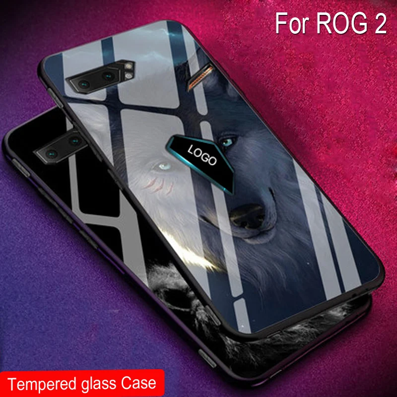 

Casing For Asus ROG Phone2 ZS660KL Tempered Glass Cartoon Pattern Soft Silicone Cases For ASUS ROG Gaming Phone 2 Back Cover