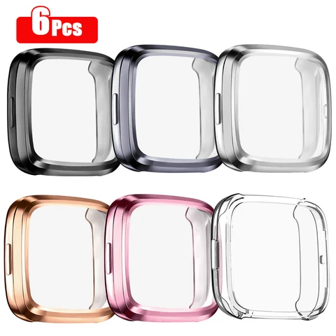 Soft TPU Full Screen Protector Cover Case For Fitbit Versa 2 Case Shockproof Smart Watch Bumper Shell For Fitbit Versa 2