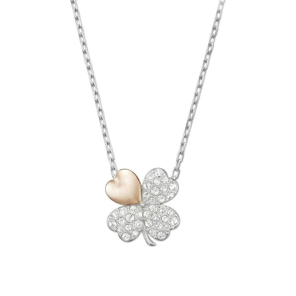 

Clover Pendant Necklace With Collarbone Chain