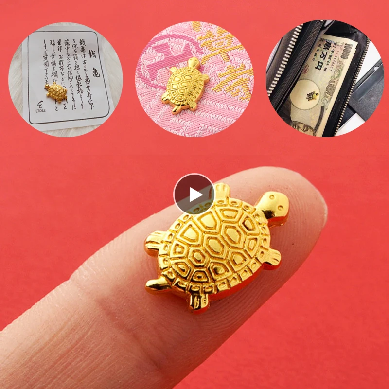 Japan Money Turtle Asakusa Temple Small Golden Tortoise Guarding Praying Lucky Wealth Home Decoration Lucky  Wallet Accessories
