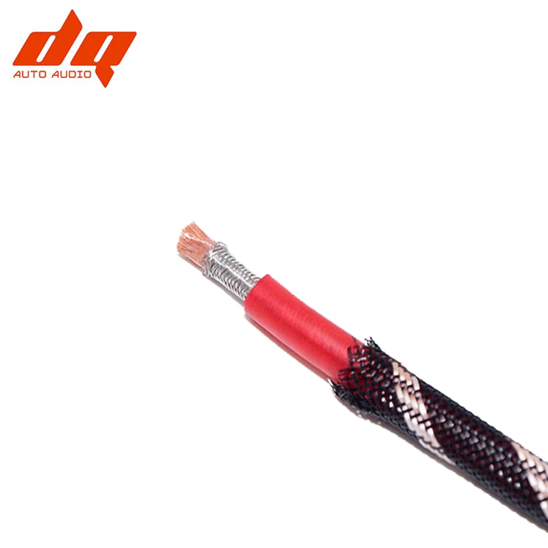 6Ga Pure Copper Power Cord OFC Braided Tin Plating Car Subwoofer Amplifier Audio Cable Snake Skin Flame Retardant Braiding Tube