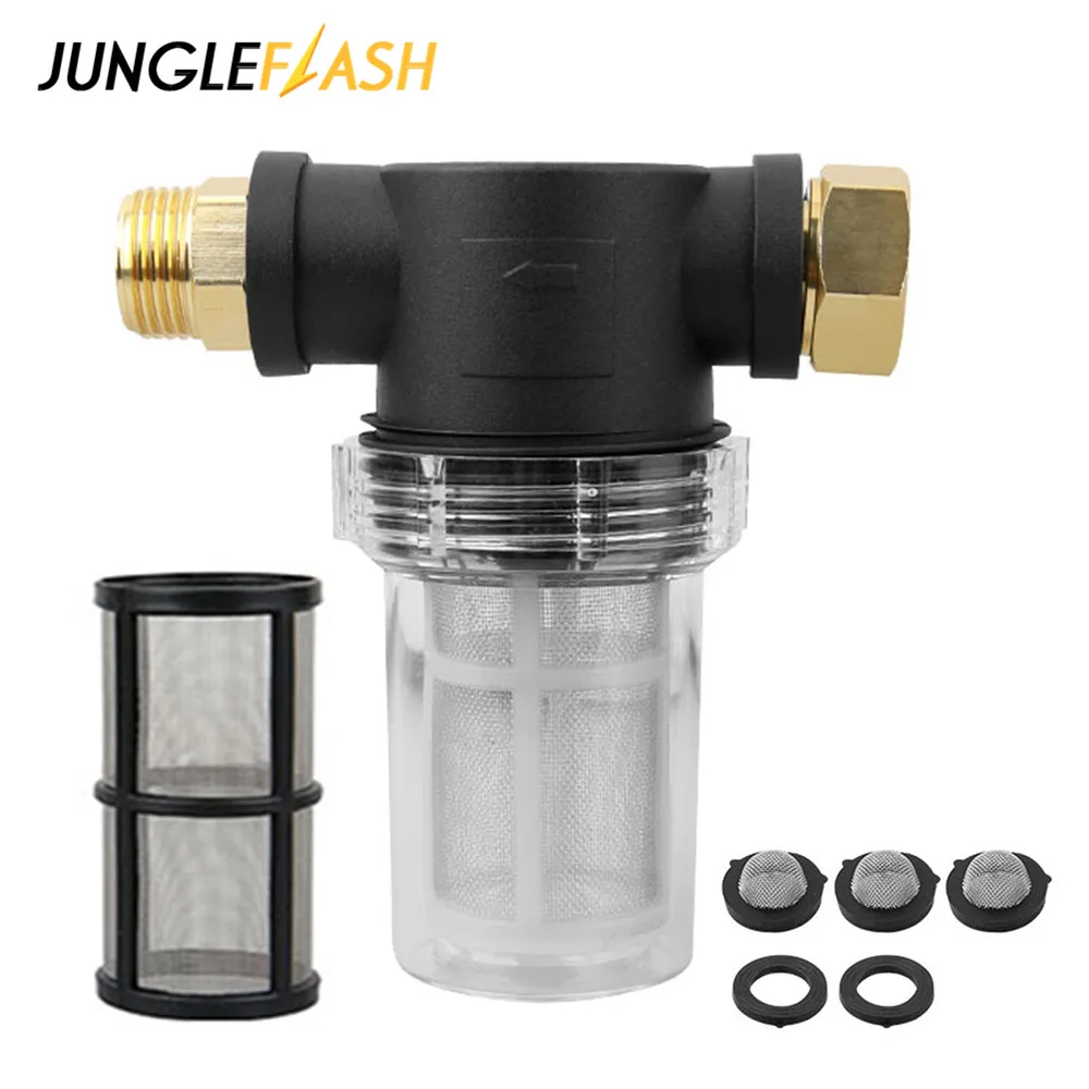 

JUNGLEFLASH 3/4" Garden Hose Irrigation Filter Water Pump For High Pressure Washer Watering Washing Tools Vehicle Home Garden