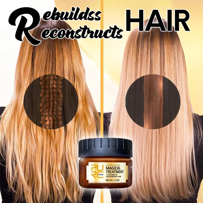 60ML Hair Care Mask Magical Treatment for Damaged Dry Hair Roots Keratin Treatment 5 Seconds Deeply Nourish & Restore Soft Hair 2