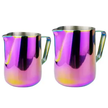 

Hot YO-Milk Jug Stainless Steel Frothing Pitcher Pull Flower Cup Coffee Milk Frother Latte Art Milk Foam Tool Coffeeware