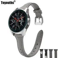 Ремешок из натуральной кожи 20 мм для samsung Galaxy Watch 46 мм быстроразъемный ремешок для gear S3 huami amazfit ремень