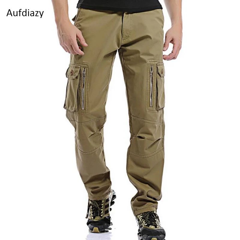 Aufdiazy мужские тактические брюки Зимняя Толстая теплая верхняя одежда на молнии однотонные водонепроницаемые ветрозащитные военные мужские спортивные штаны JM126