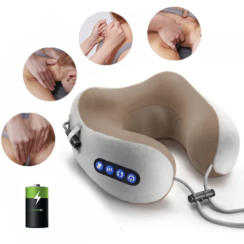 U Shaped Massage Pillow Electric Neck Massager Multifunctional Portable Shoulder Cervical Massager Outdoor Home Relaxing Massage