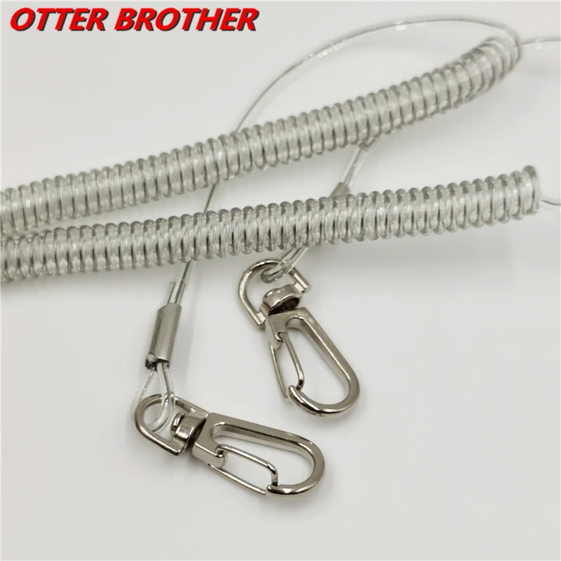 Retractable Coiled Fishing Lanyard Safety Rope Fishing Rod Anti-lost Strap  with S Shape Buckle Fishing Tackle
