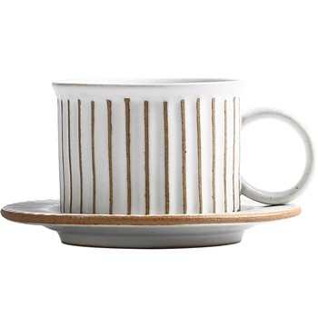

Luxury European Coffee Cups Small Porcelain Latte Tea Cups Set with Handle Saucer Filxhan Kafeje Home Cup and Saucer OO50BD