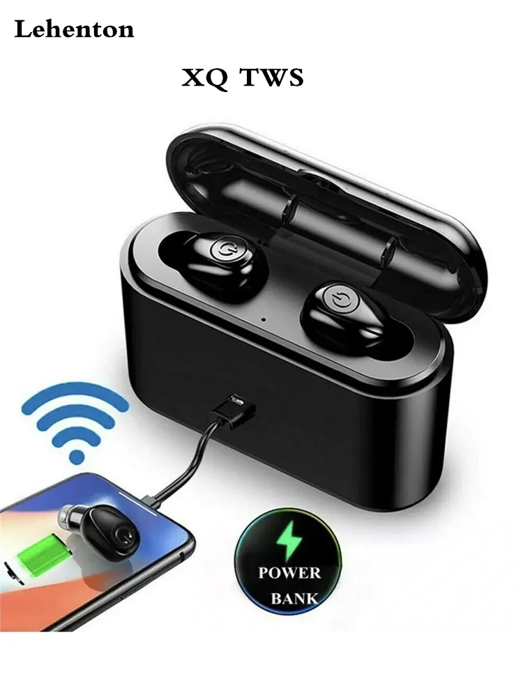 Lehenton XQ, беспроводные Bluetooth наушники TWS 5,0, большая емкость, зарядка от аккумулятора, крепкие стерео мини спортивные наушники